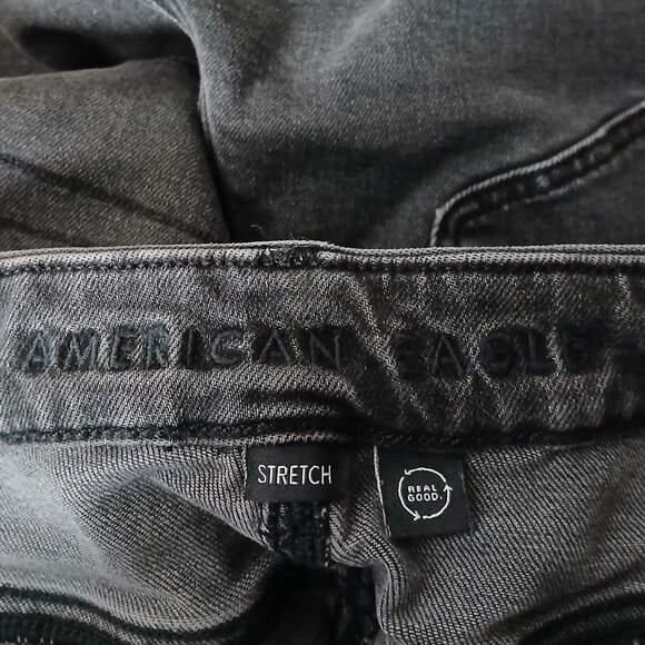 American Eagle Jeans Plus Size 20 Curvy Mom High Rise Ankle Gray Denim Stretch - Picture 10 of 10